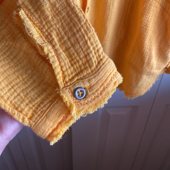 FREE PEOPLE NWT Summer Daydream🌻 Long Sleeve Buttondown Pockets Cotton Shirt xs - Picture 7 of 12